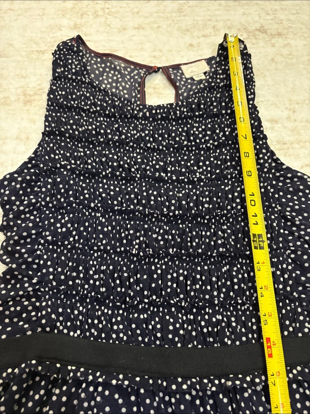 ANTHRO X POSTMARK M Swiss Dot Ruched Stretch Polka Dot Dress